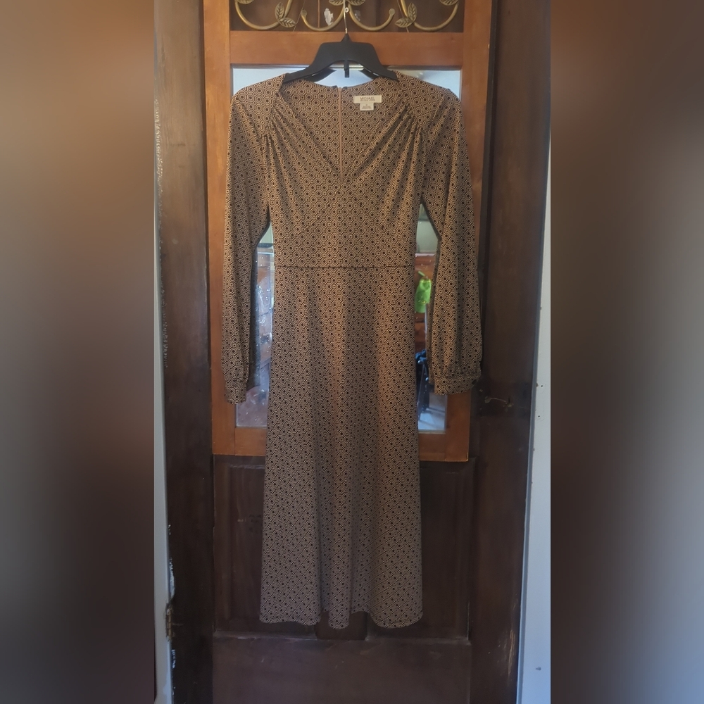 Michael Kors Brown Long Sleeve Dress